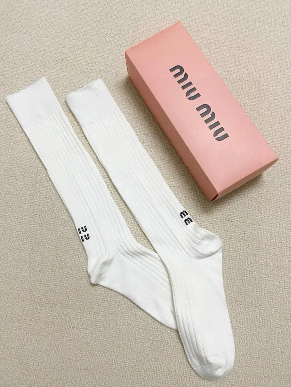 Miu Miu Logo Knee High Socks